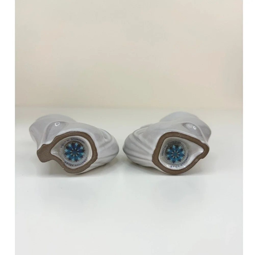 Jonathan Adler Mr & Mrs Fox Salt Pepper Shakers Gray Ceramic Original Box